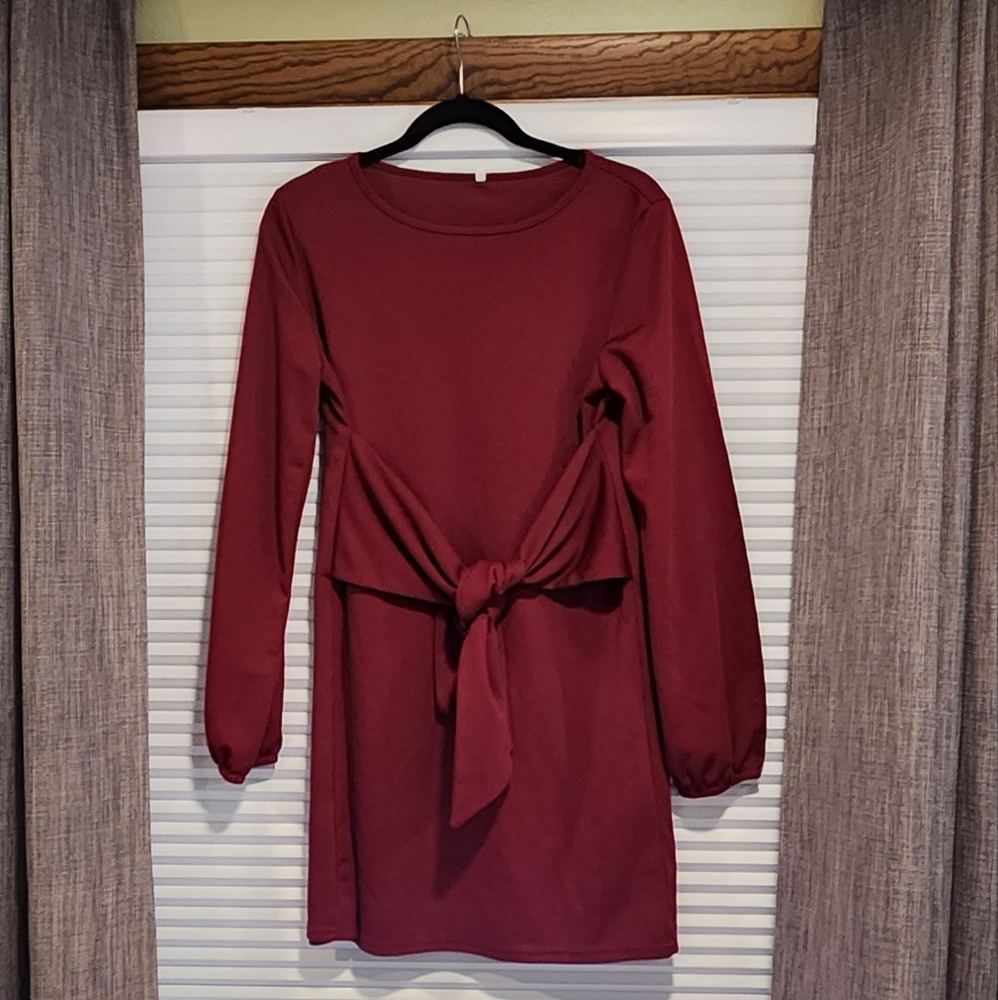 Red long sleeve dress